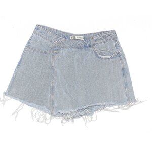 Zara Light Blue Distressed Denim Skort
